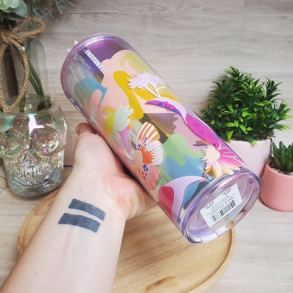 🌼NWT💐Starbucks Multicolor Summer 2024 Flower Field Straw Topper Tumbler - Picture 7 of 9